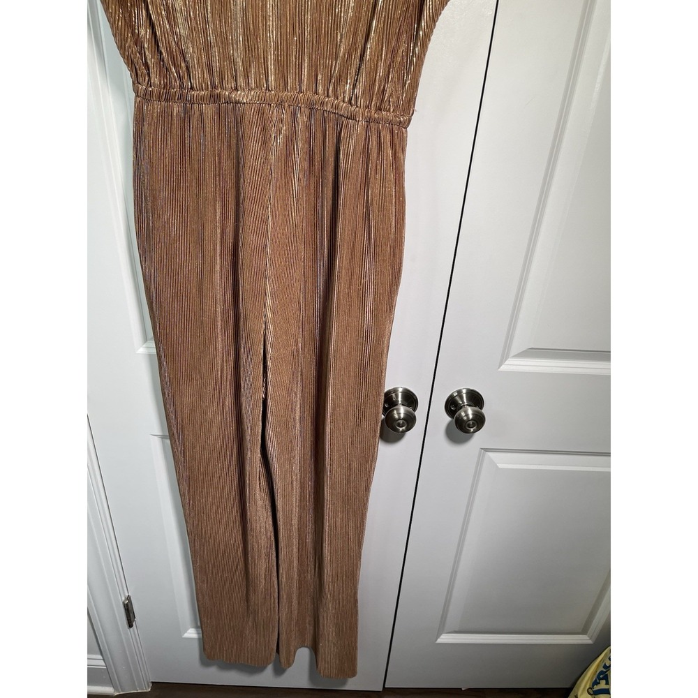 See‎ And Be Seen Beige Metallic Jumpsuit Size Large - Picture 9 of 13